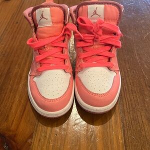 Jordan Kids Pink and White Sneakers